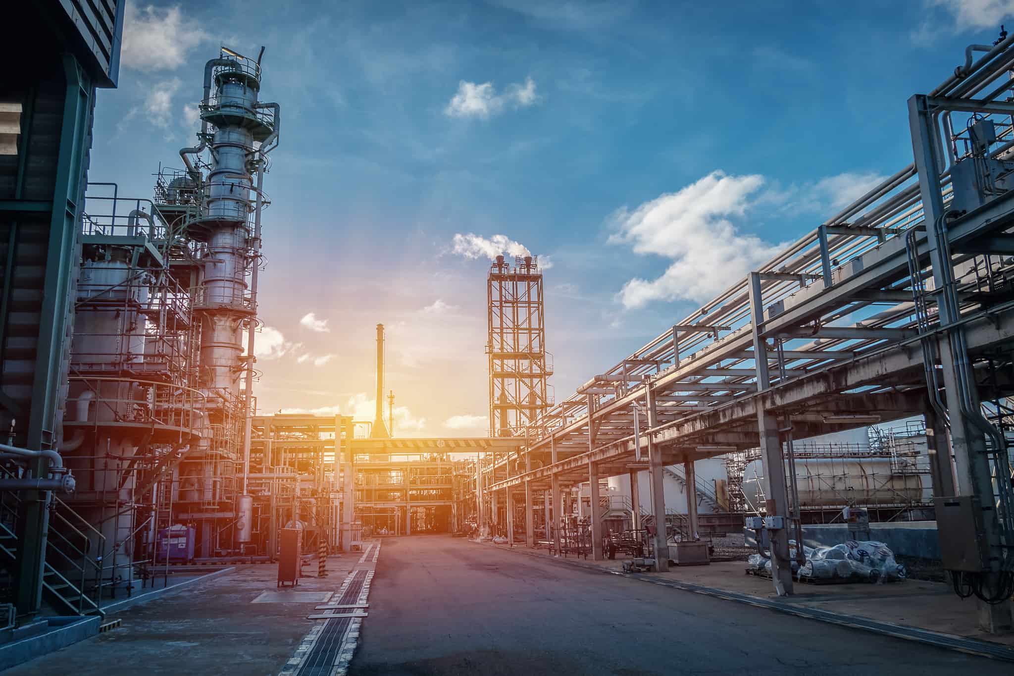 Pipeline,And,Pipe,Rack,Of,Petroleum,Industrial,Plant,With,Sunset